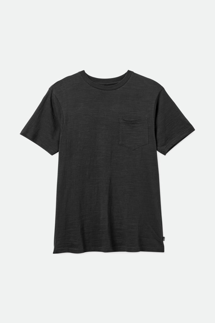 Black Slub Pocket T-Shirt - Basic Short Sleeve - Affordable