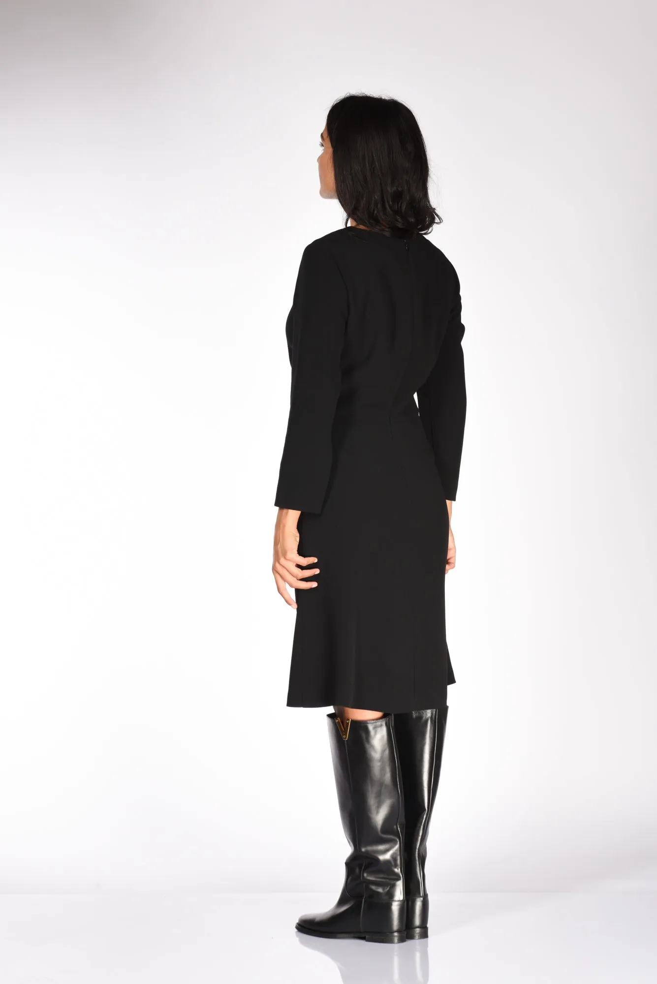 Black Women's Dress with Sleeves by Aspesi