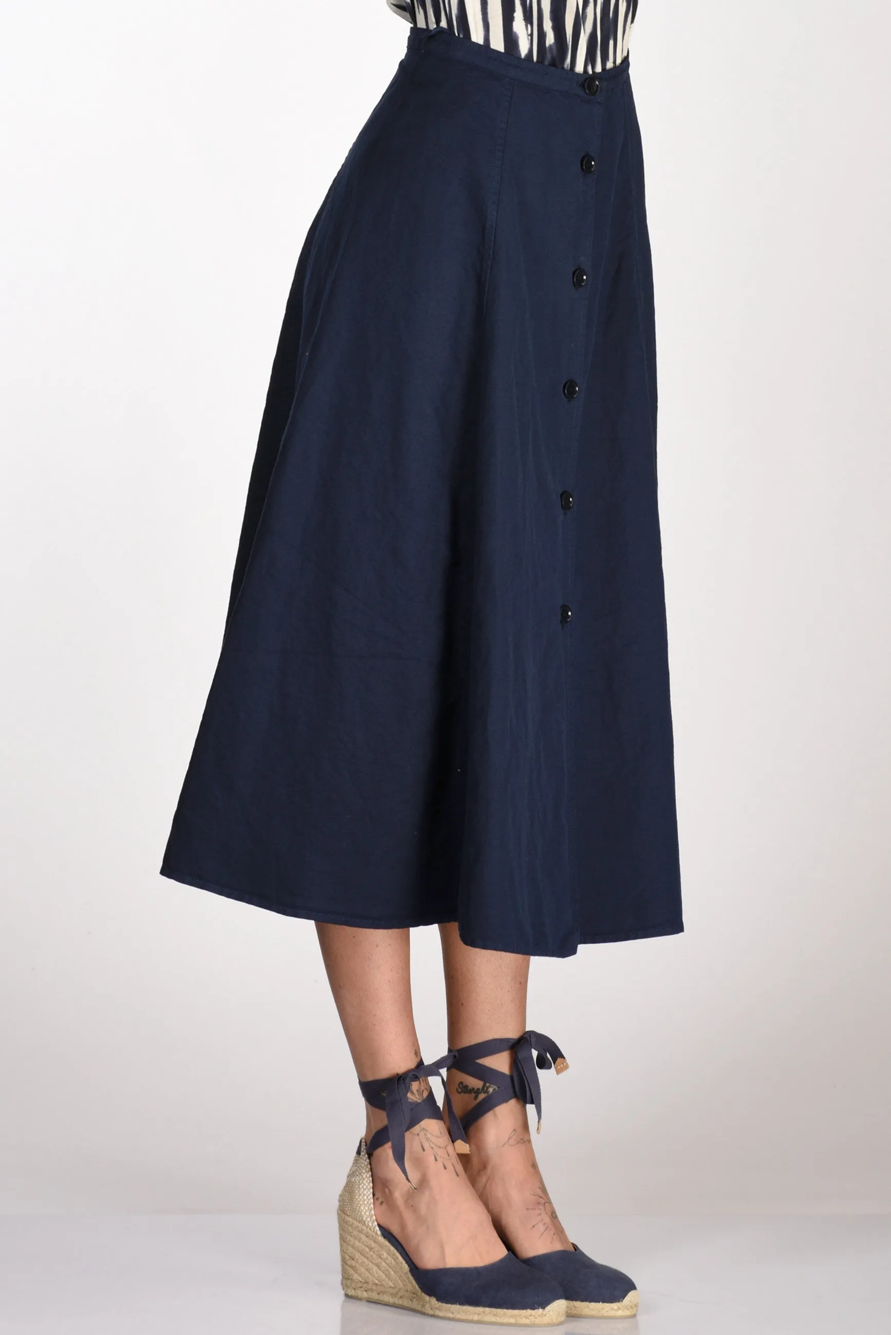 Blue Button Skirt - Aspesi Women