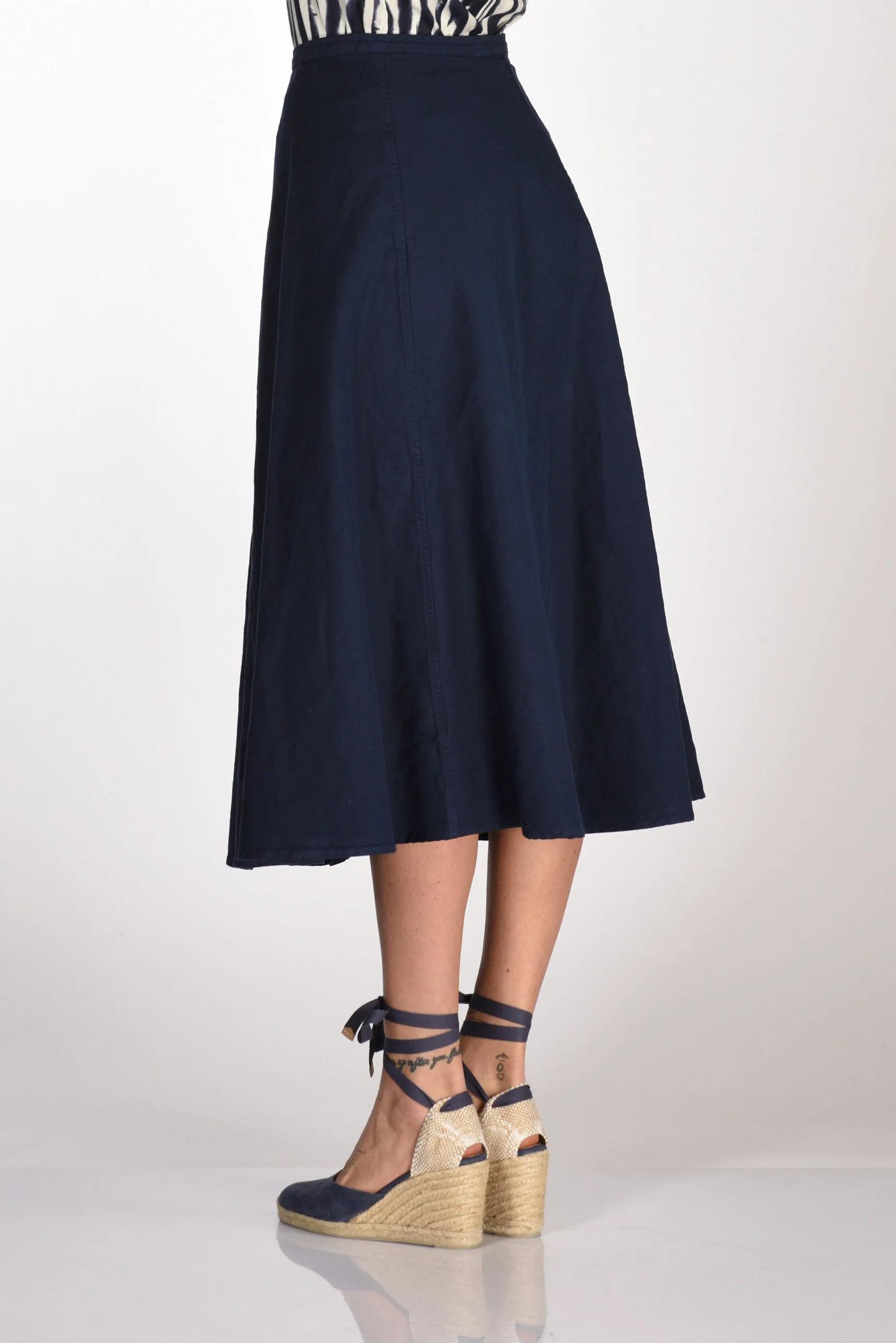 Blue Button Skirt - Aspesi Women