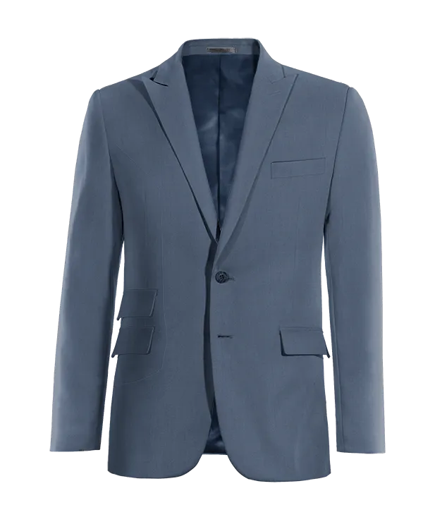 Blue steel peak lapel essential blazer.