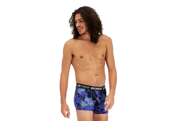 Bonds X-Temp Trunk Men's Underwear Trunks - Purple/Black Print - 2E6