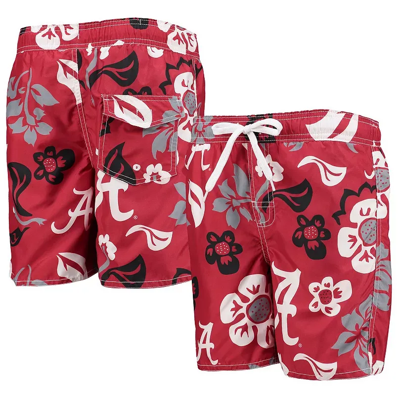 Alabama Crimson Tide Boys Floral Volley Swim Trunks