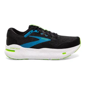 Brooks Ghost Max Black Atomic Blue Jasmine 8 D Medium men's running shoes.