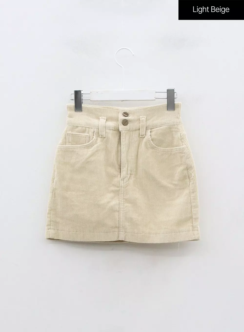 Buttoned Corduroy Mini Skirt