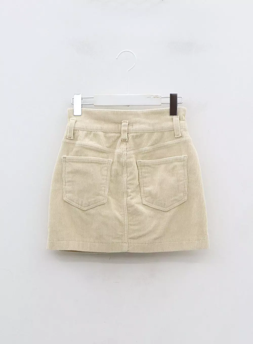 Buttoned Corduroy Mini Skirt