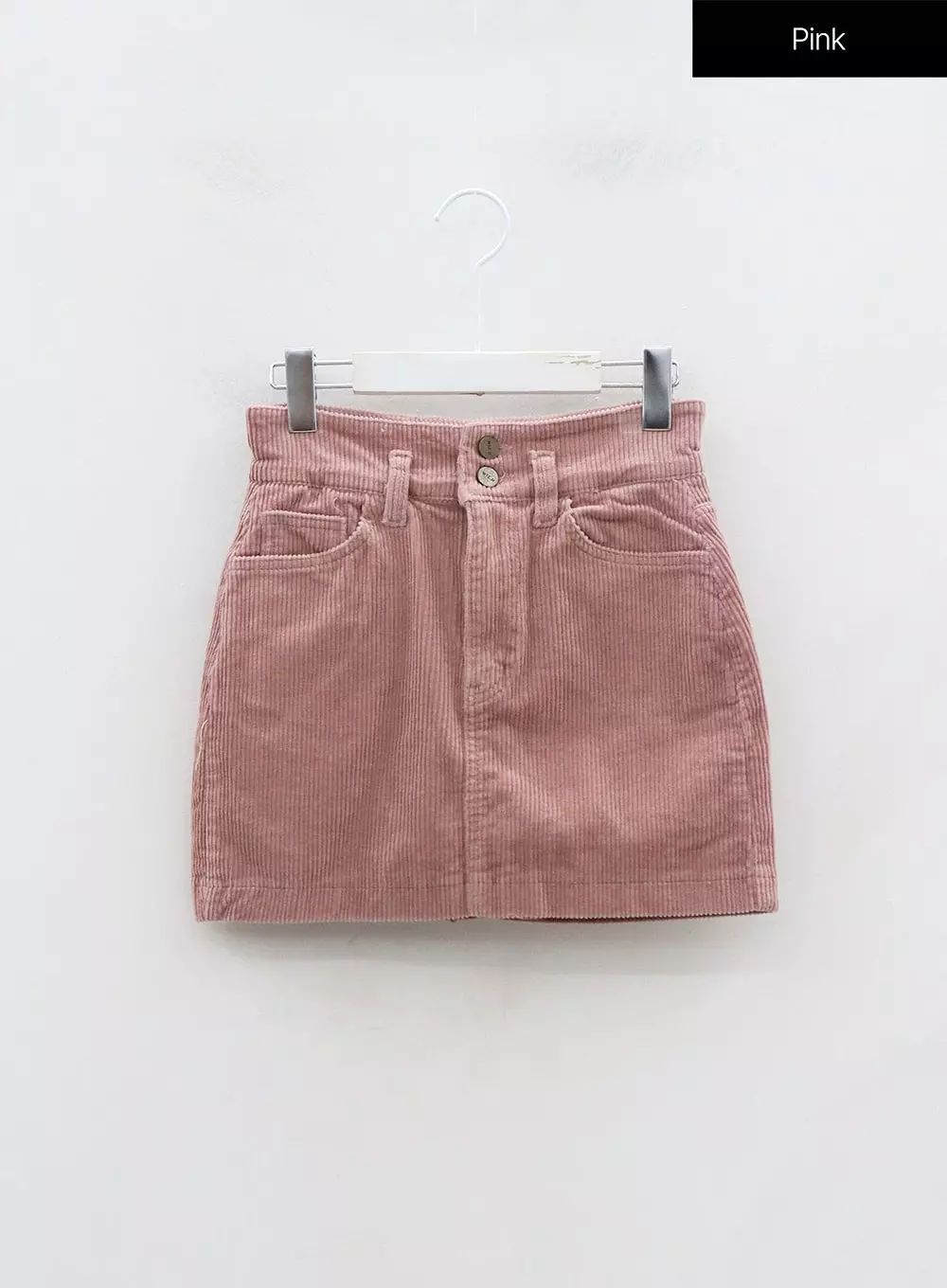 Buttoned Corduroy Mini Skirt