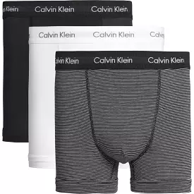 Calvin Klein Men's Stretch Boxer Shorts 3-Pack - White, Black, Stripe