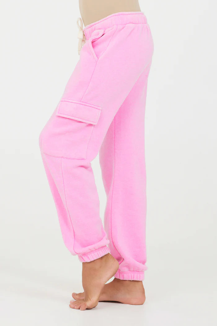 Cargo Jogger Sweatpants - Pink