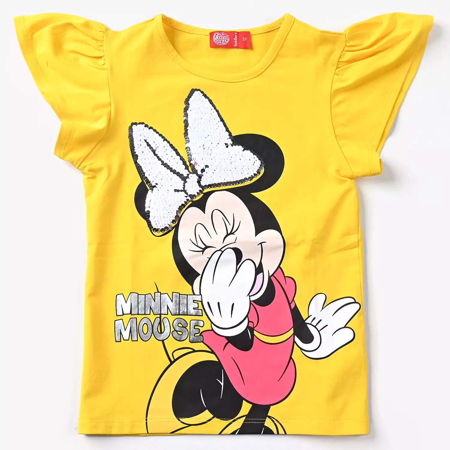 Character Yellow Lycra Jersey T-Shirt for Girls