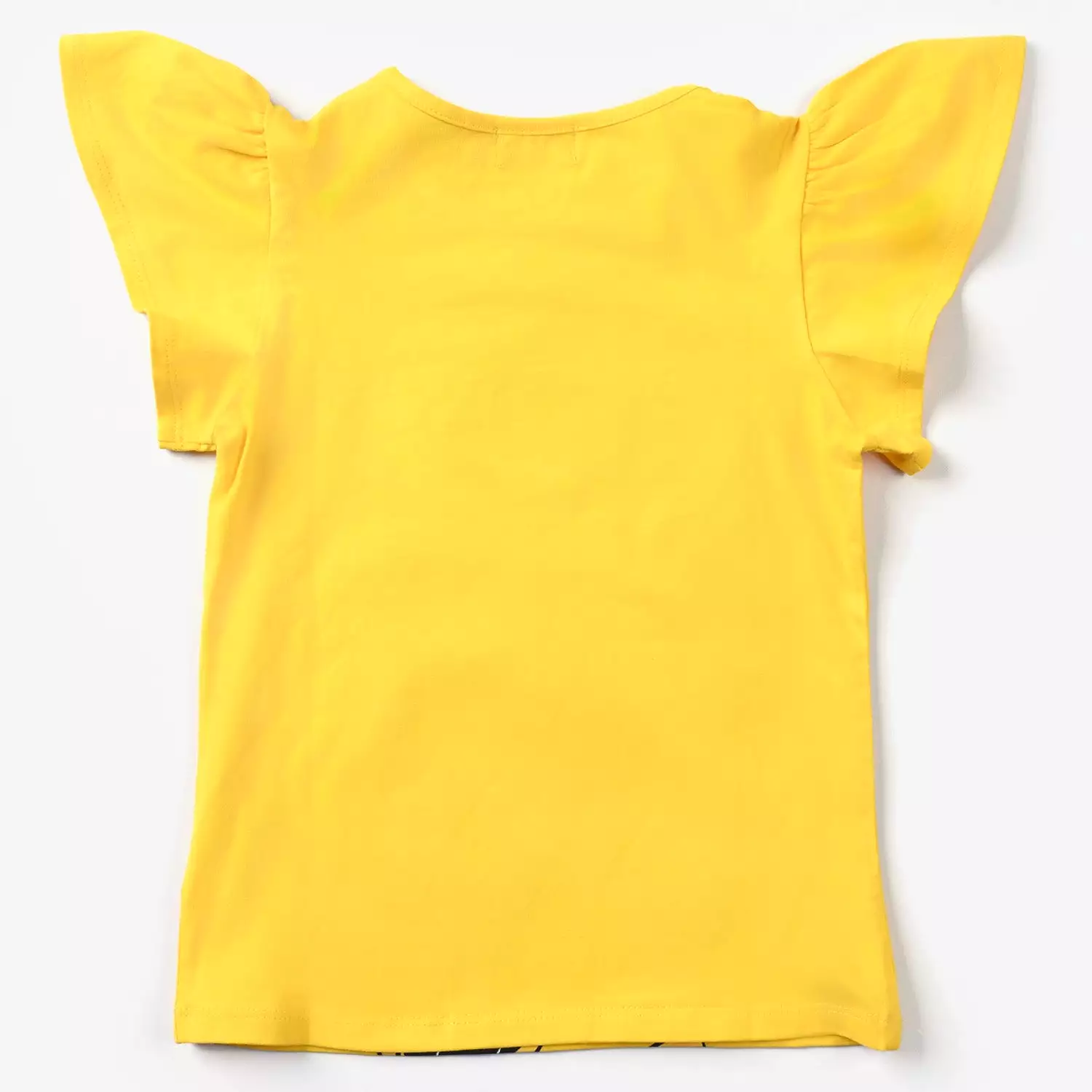 Character Yellow Lycra Jersey T-Shirt for Girls