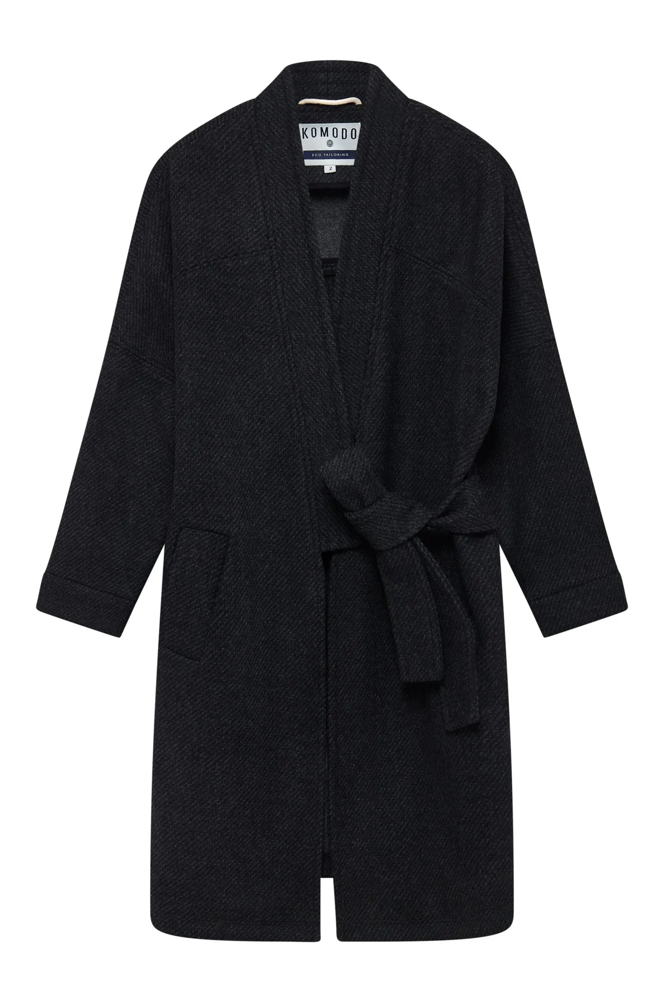 Charcoal Kaia Wool Blend Twill Coat