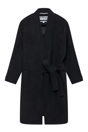 Charcoal Kaia Wool Blend Twill Coat