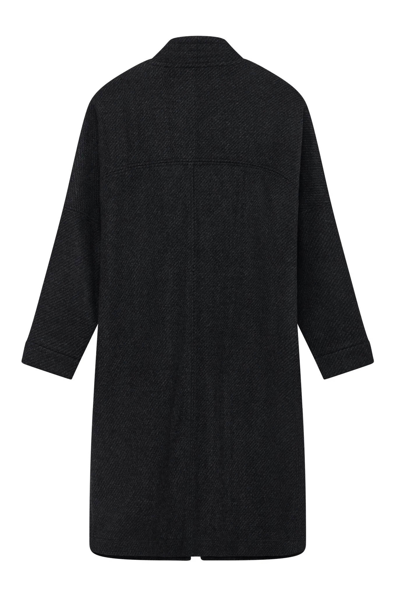 Charcoal Kaia Wool Blend Twill Coat