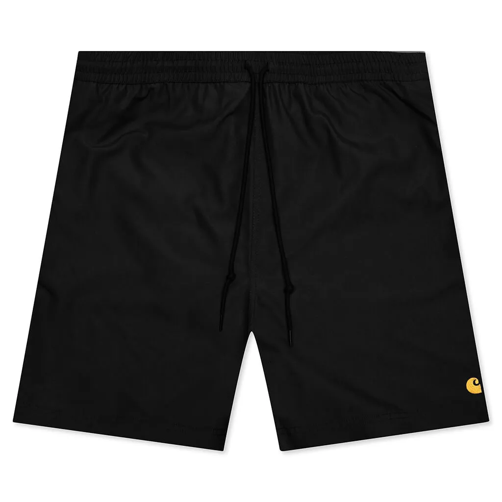 Black and Gold Chase Swim Trunks