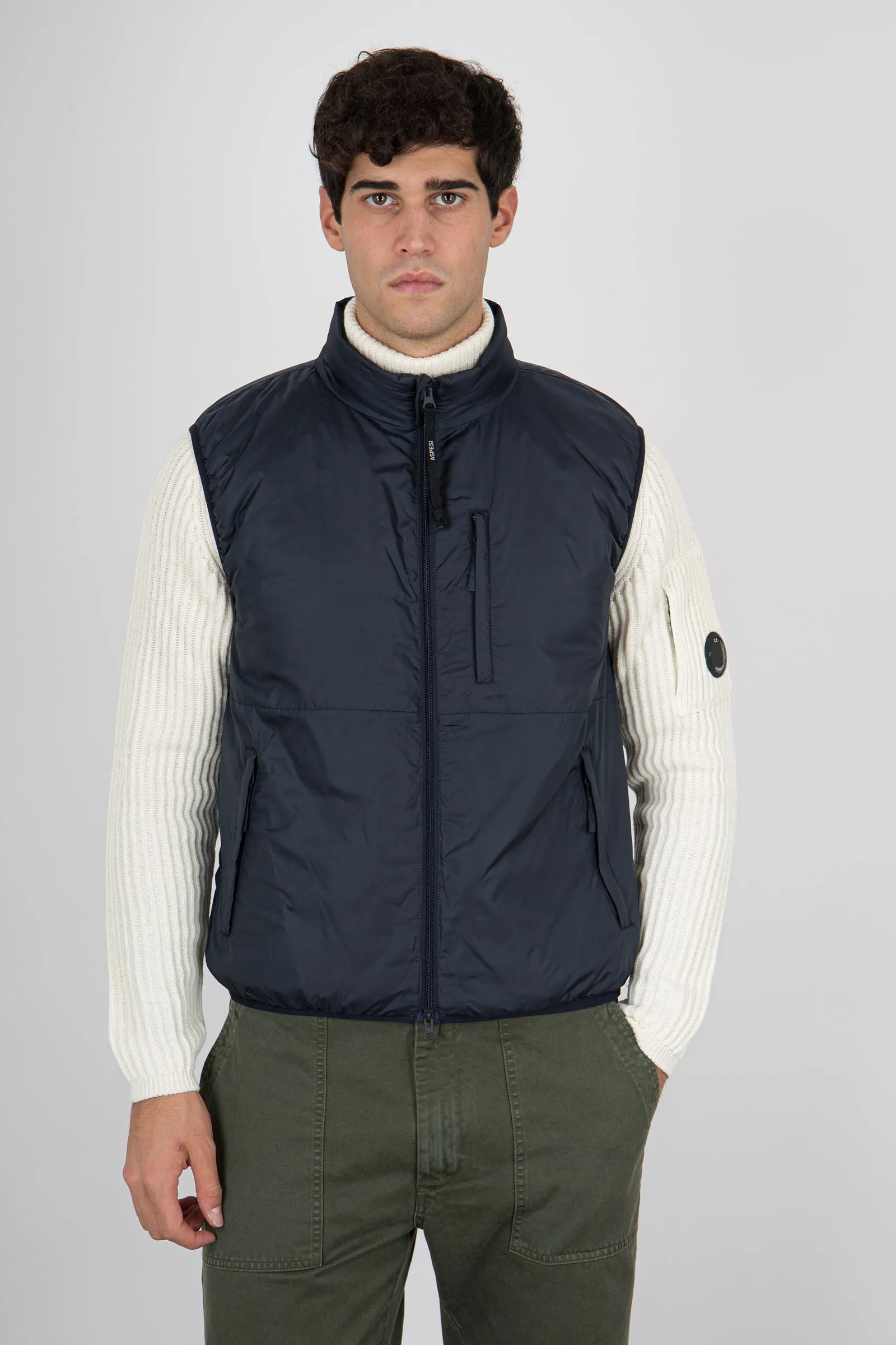 cheap navy blue Aspesi Jil Gilet for men