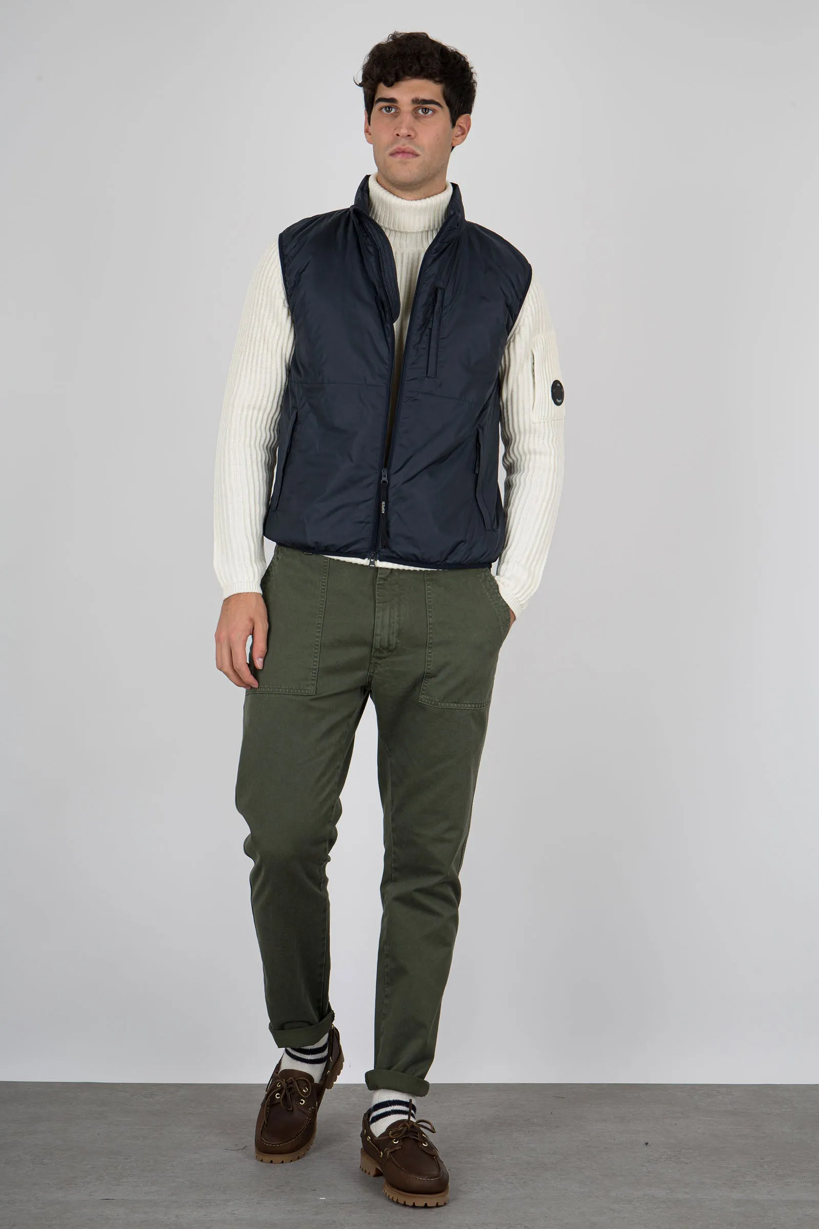 cheap navy blue Aspesi Jil Gilet for men