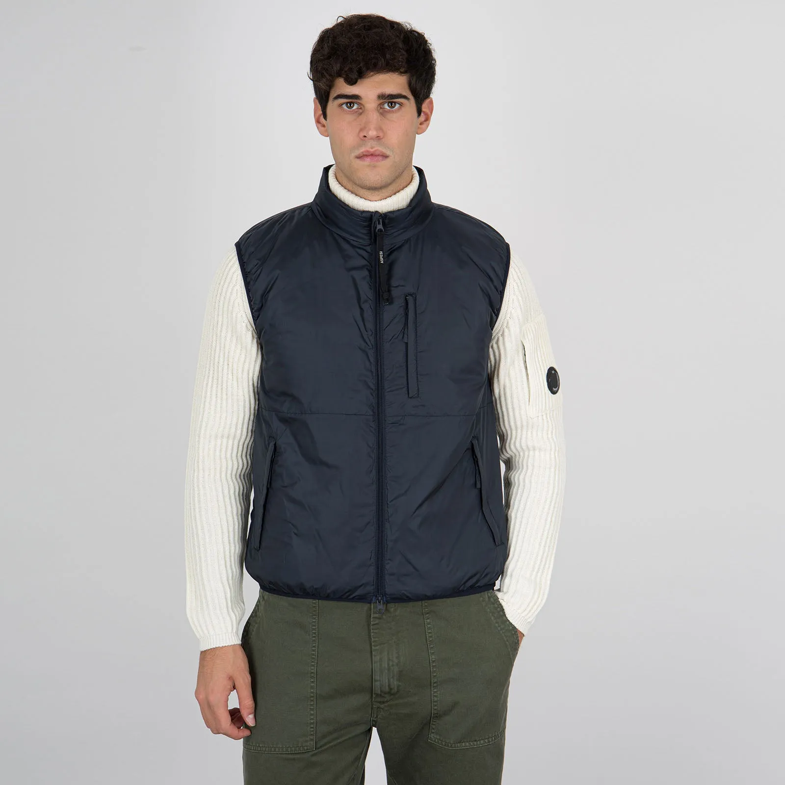 cheap navy blue Aspesi Jil Gilet for men