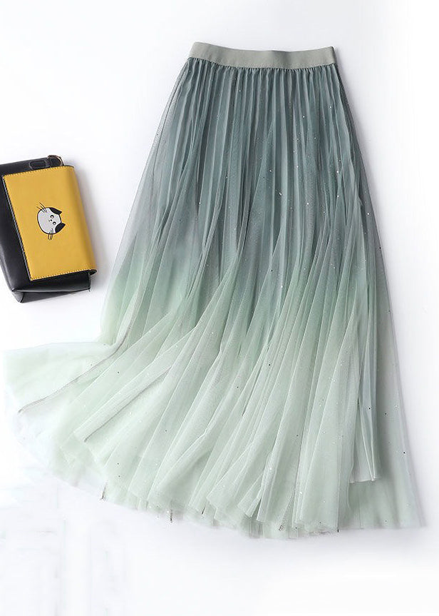 Chic Navy Gradient High Waist Tulle Skirt - Summer AS1069