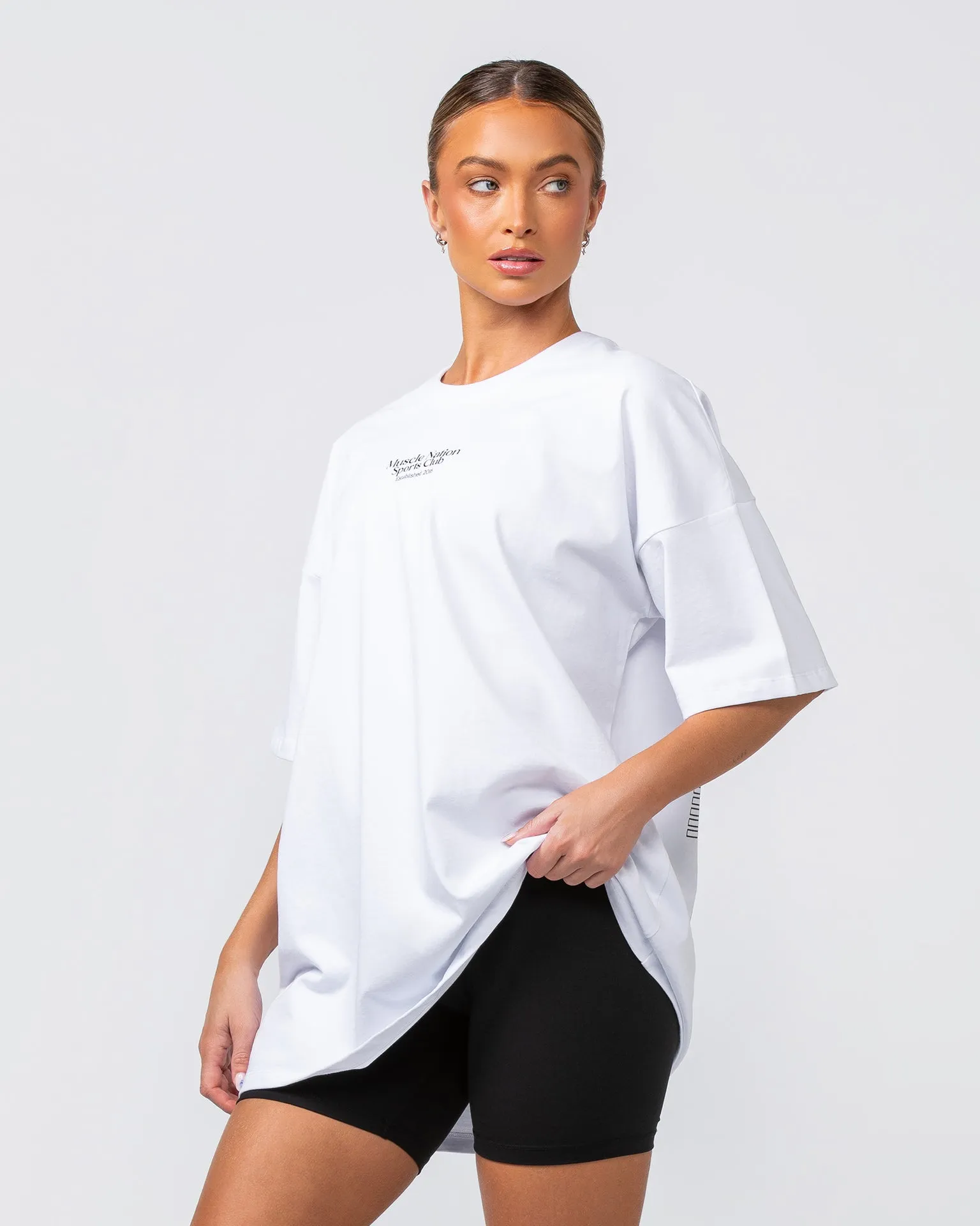 College Oversized Tee White