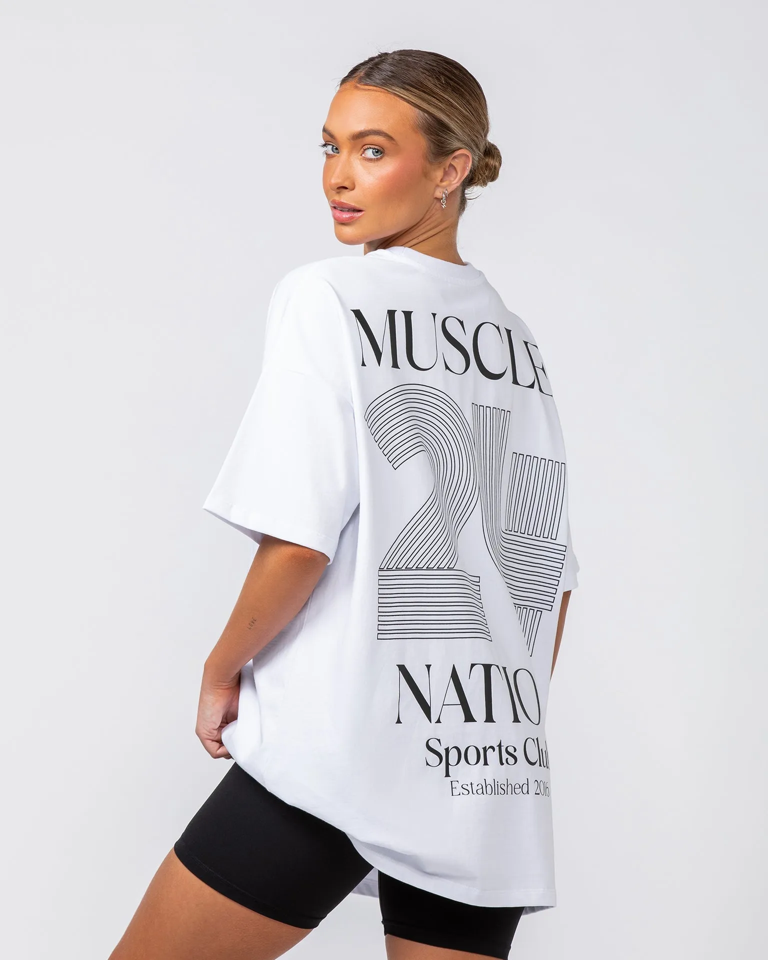 College Oversized Tee White