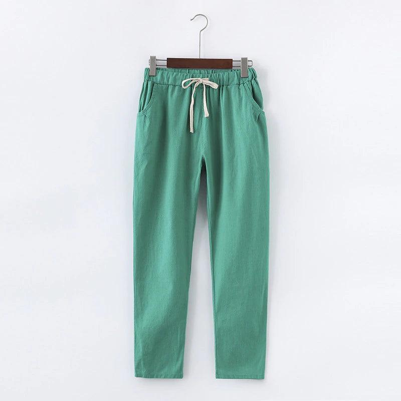 Cotton Linen Sweatpants Harem Trousers