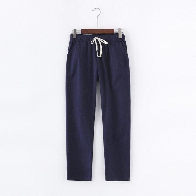 Cotton Linen Sweatpants Harem Trousers