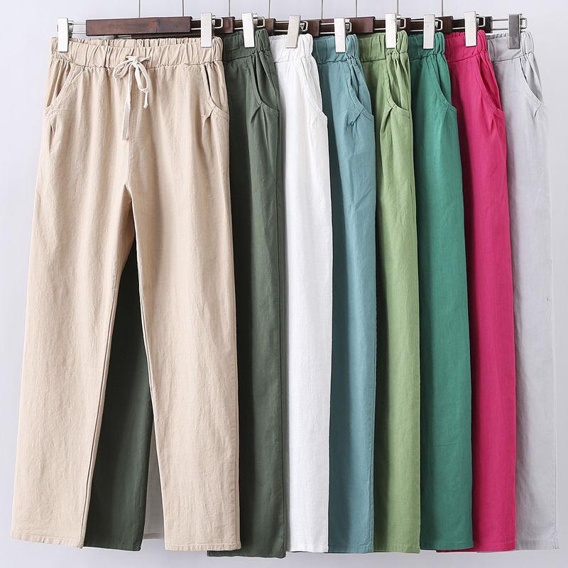 Cotton Linen Sweatpants Harem Trousers