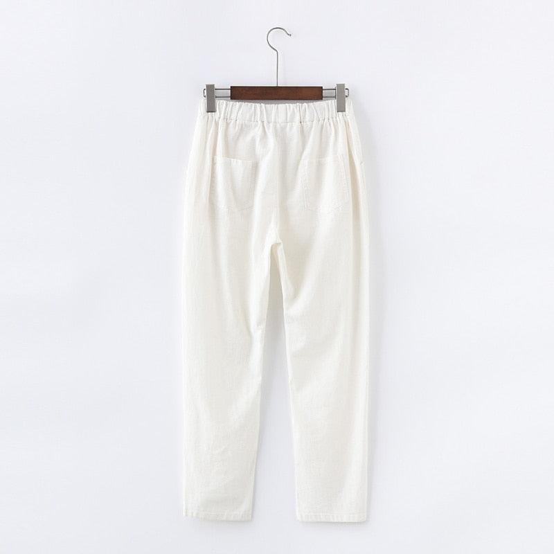 Cotton Linen Sweatpants Harem Trousers