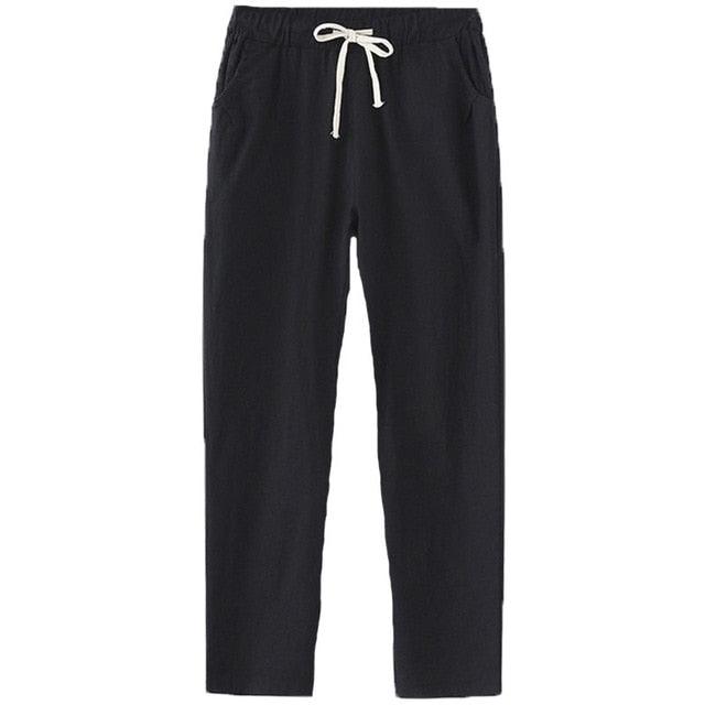 Cotton Linen Sweatpants Harem Trousers