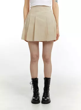 Cotton Mini Skirt Pleated CA401