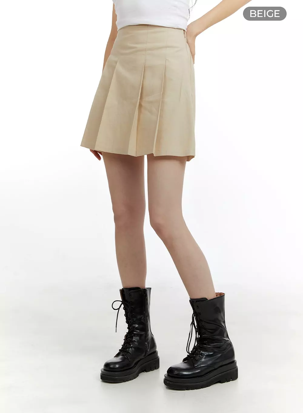 Cotton Mini Skirt Pleated CA401