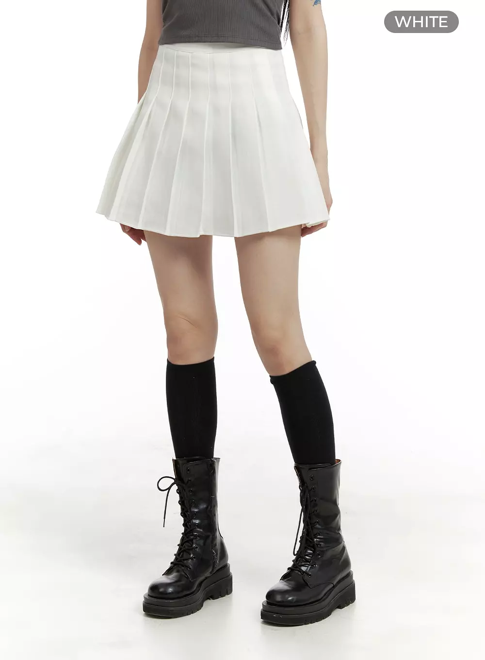 Cotton Pleated Mini Skirt - OM426