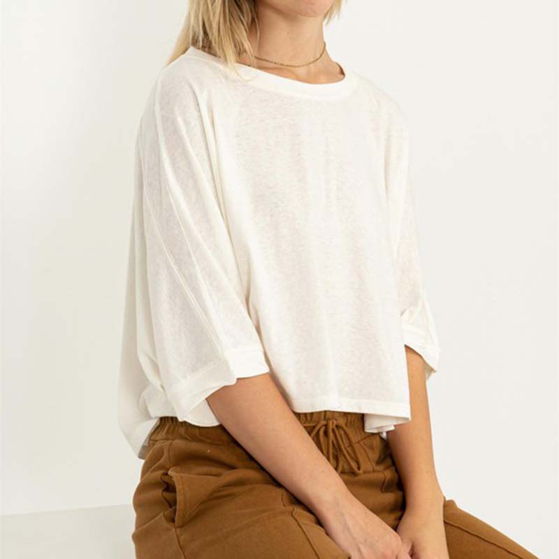 Cropped Basic Tee, Oversized Drop Shoulder Fit