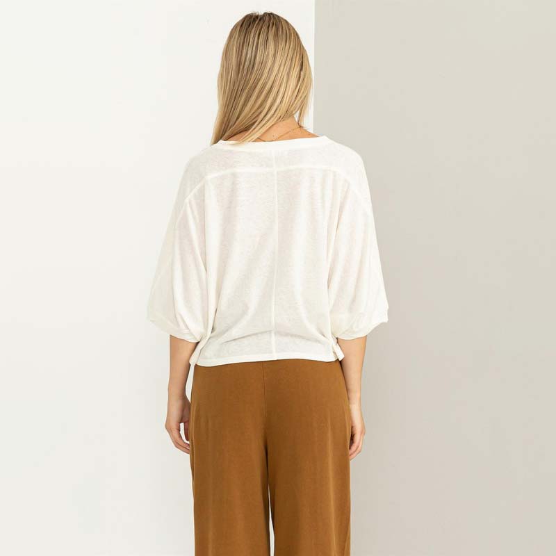 Cropped Basic Tee, Oversized Drop Shoulder Fit