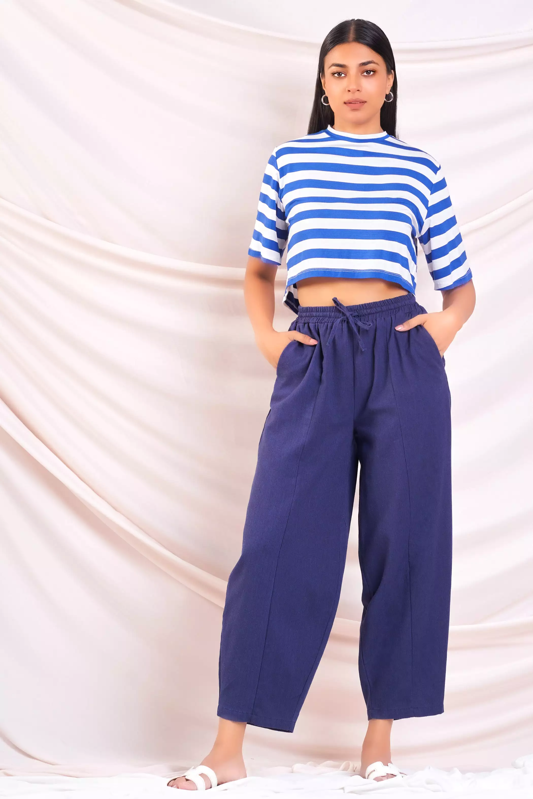 Cropped Stripe T-Shirt