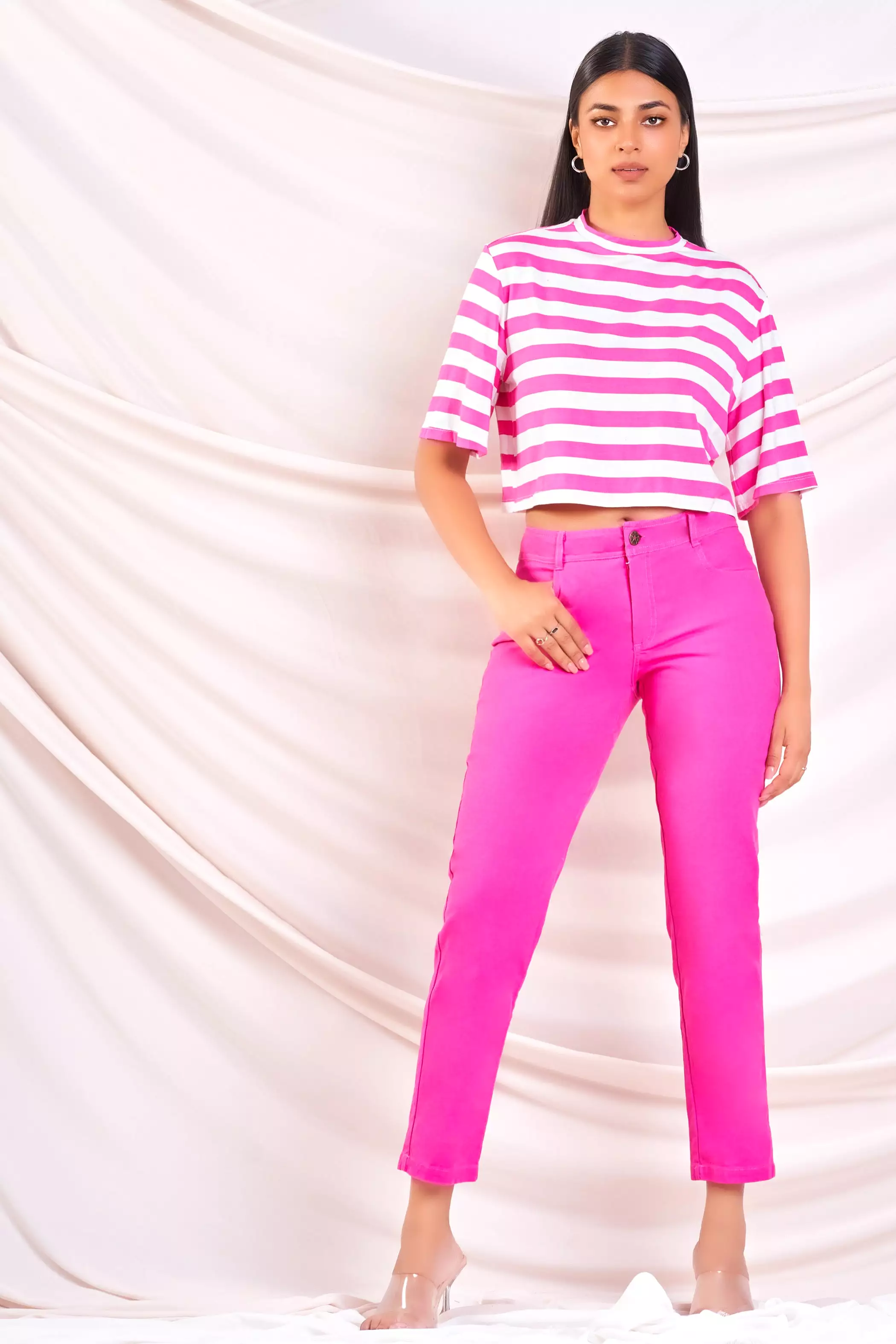 Cropped Stripe T-Shirt