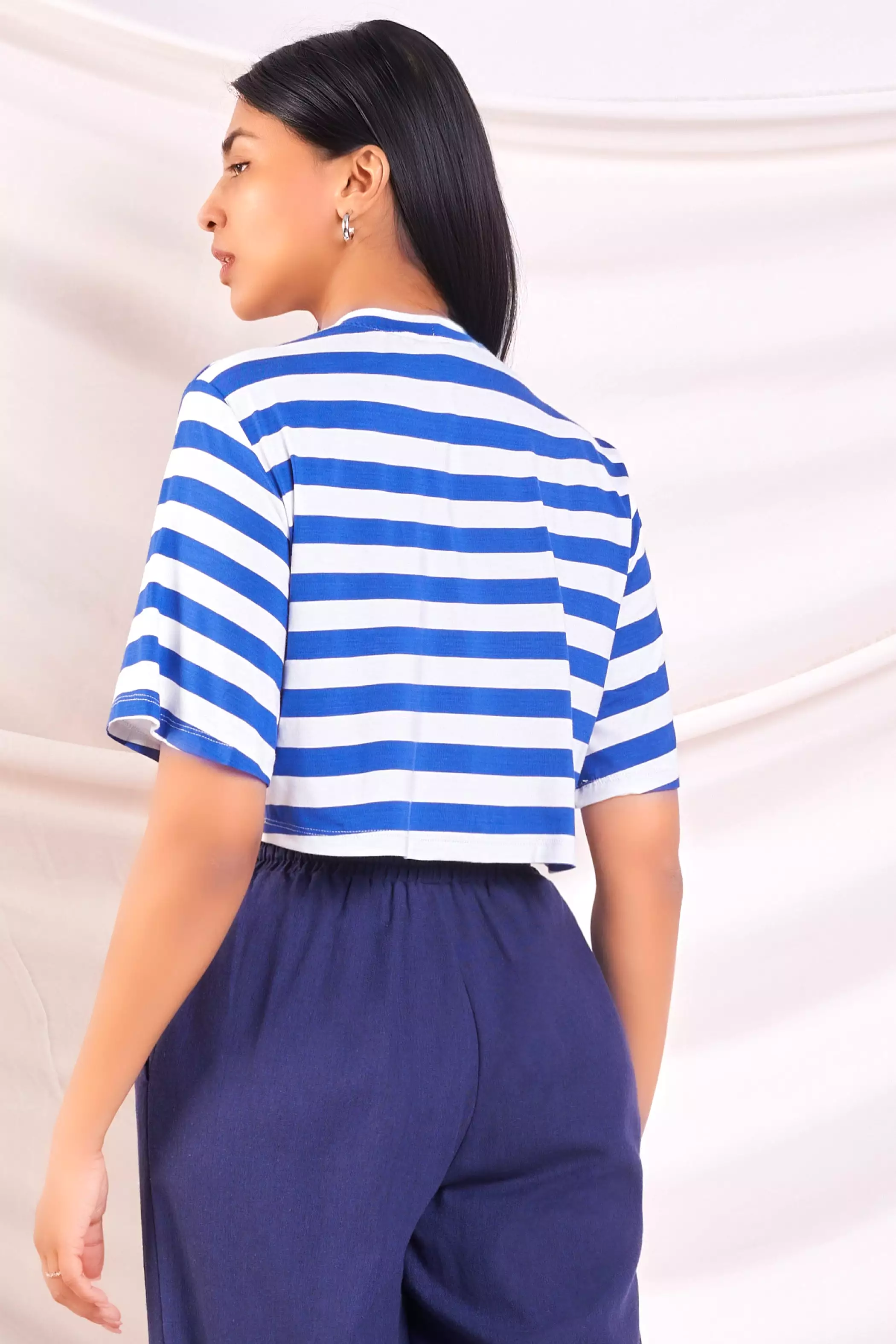 Cropped Stripe T-Shirt