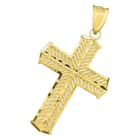 Cross Pendant 10K Yellow Gold - Pointed Design