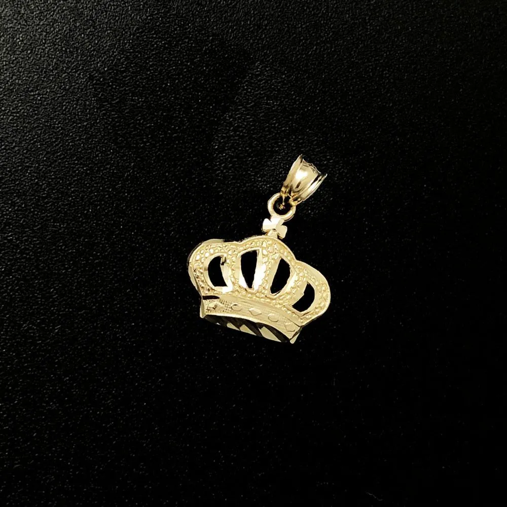 Crown Micro DC 10K Yellow Gold Pendant