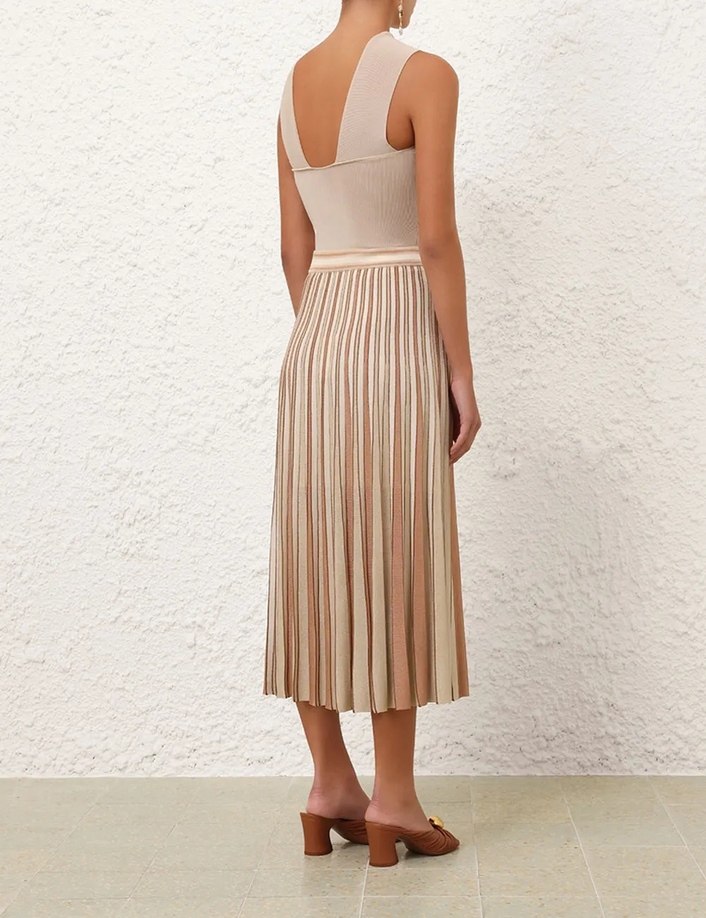 Shimmer Metallic Striped Skirt