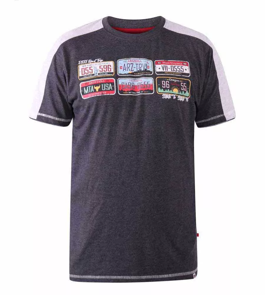 Big Men's American Number Plate Printed T-shirt (Soho)