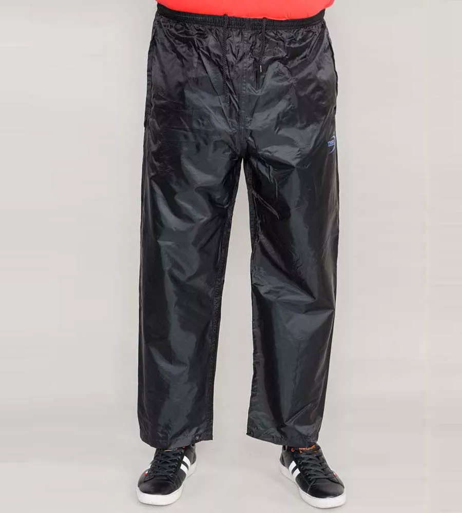 D555 Black Packaway Rain Over Trouser for Big Men (ELBA BLACK)