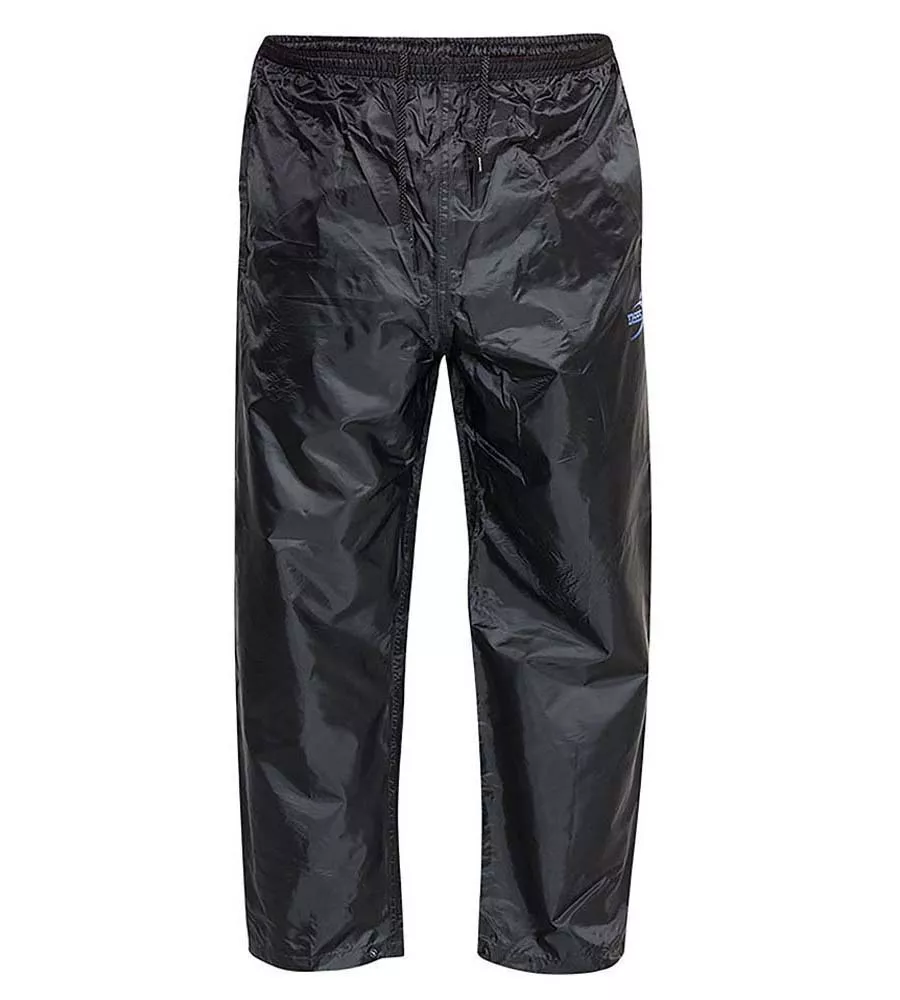 D555 Black Packaway Rain Over Trouser for Big Men (ELBA BLACK)