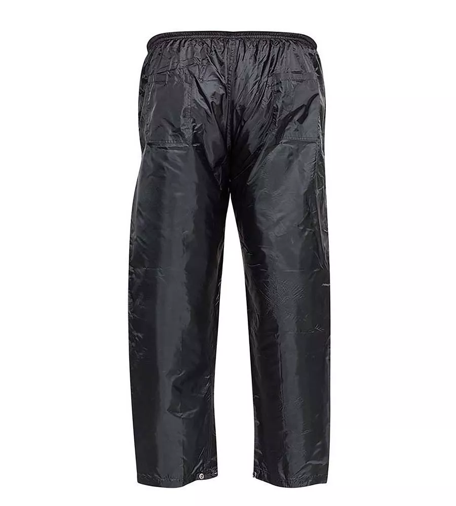 D555 Black Packaway Rain Over Trouser for Big Men (ELBA BLACK)