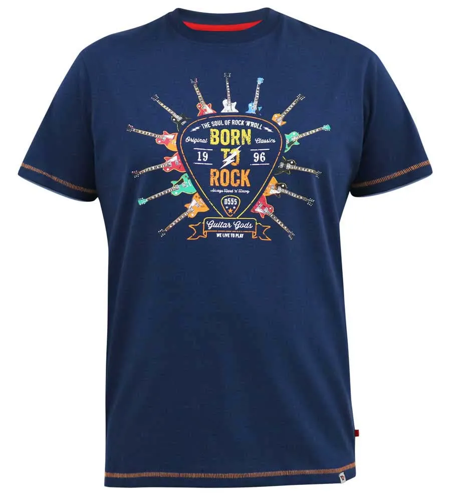 D555 Big Men's Born To Rock Printed T-Shirt (COLIN)