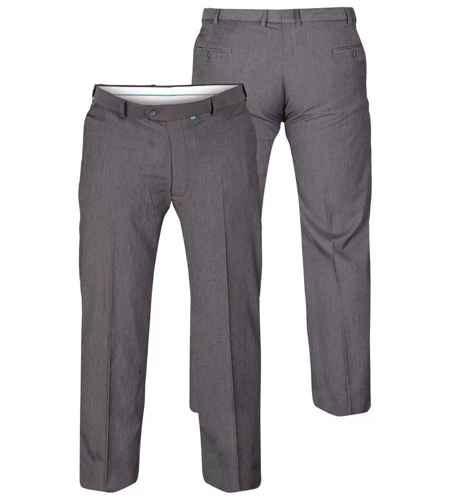 D555 Charcoal Stretch Dress Trouser with Extenda Waist for Big Men (SUPREME CHARCOAL)