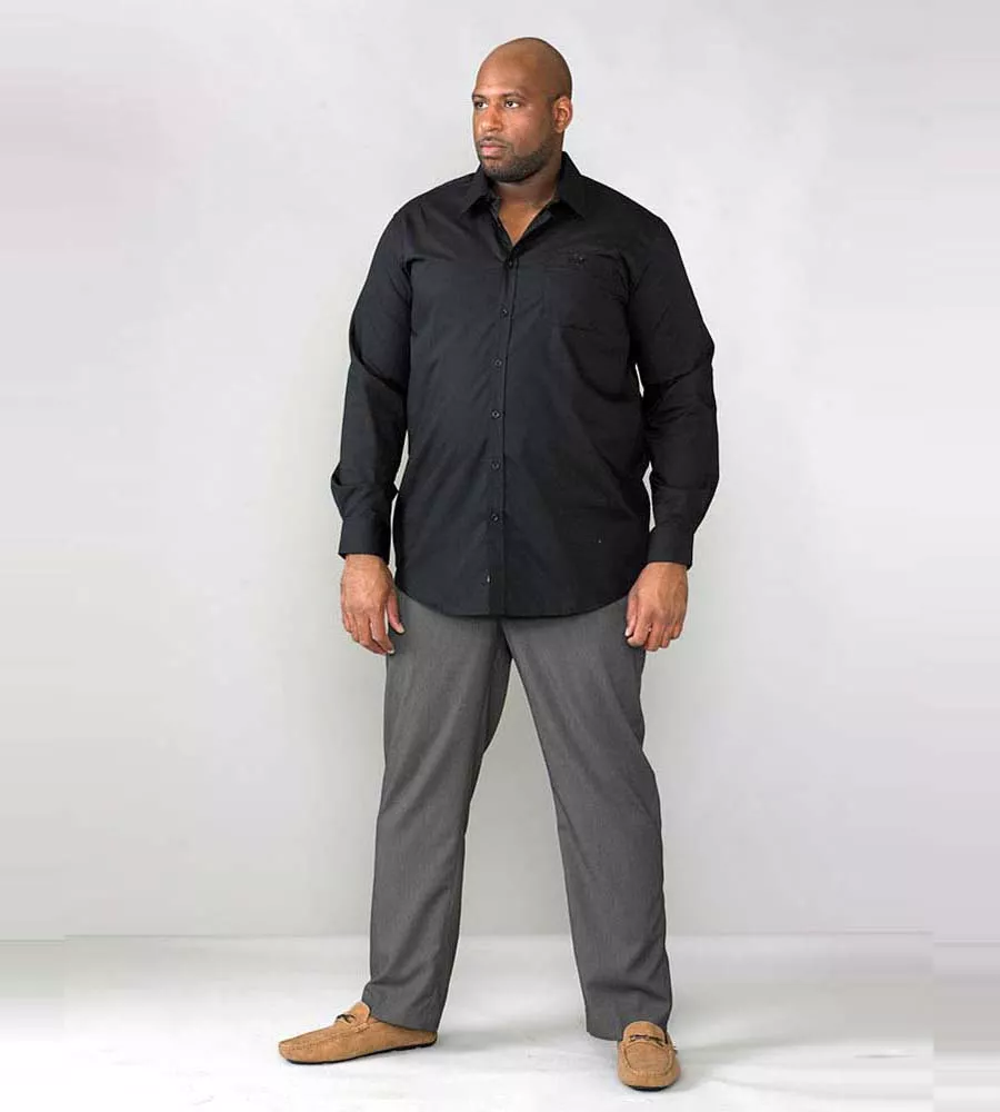 D555 Charcoal Stretch Dress Trouser with Extenda Waist for Big Men (SUPREME CHARCOAL)