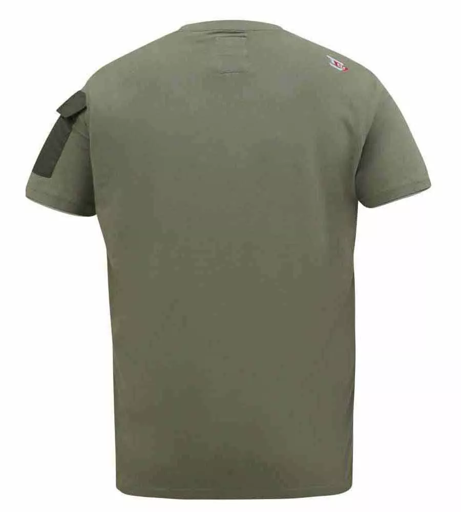 D555 Big Mens Couture Printed T-Shirt With Sleeve Pocket Yarwell