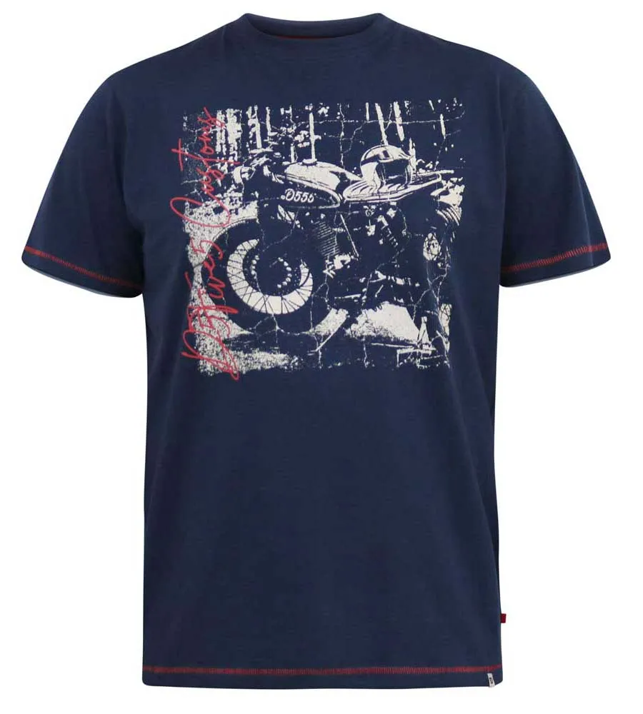 D555 Big Mens Customs Motorbike Printed T-Shirt Bronson